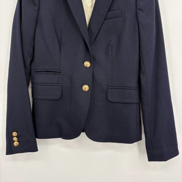 J. Crew Schoolboy Blazer in Navy, Size 2, Two Button Wool Old Money Preppy FLAWS - Picture 5 of 11